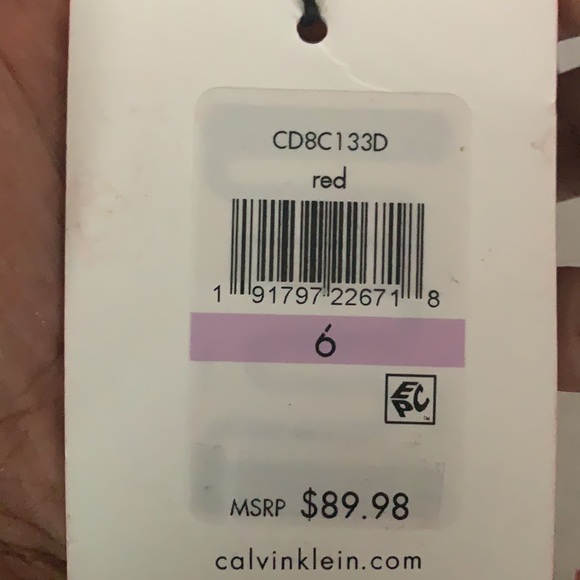 Calvin Klein RED Flutter Sleeve Sheath Dress - Picture 9 of 9